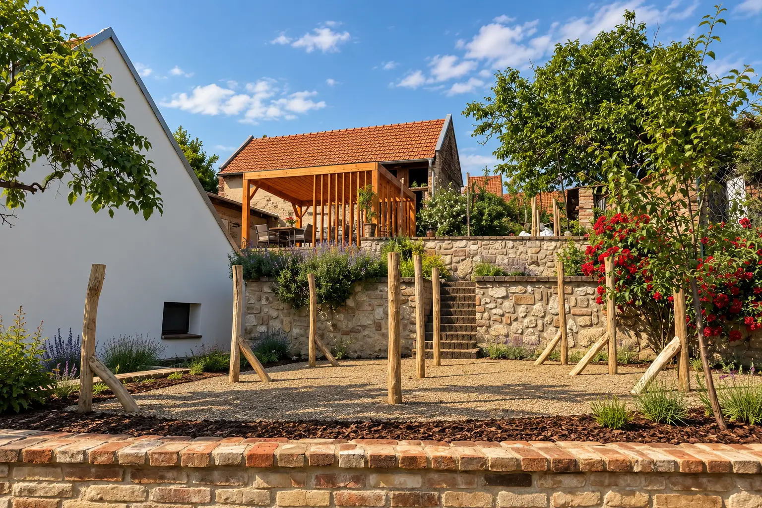 Pergola a venkovní posezení v Terasách Sedlec