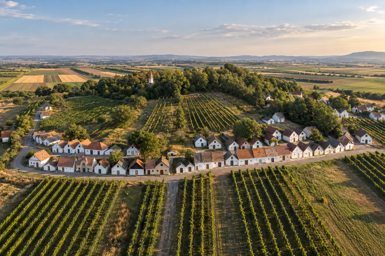 Galgenberg ve Wildendürnbachu – sklepní ulička ve Weinviertelu